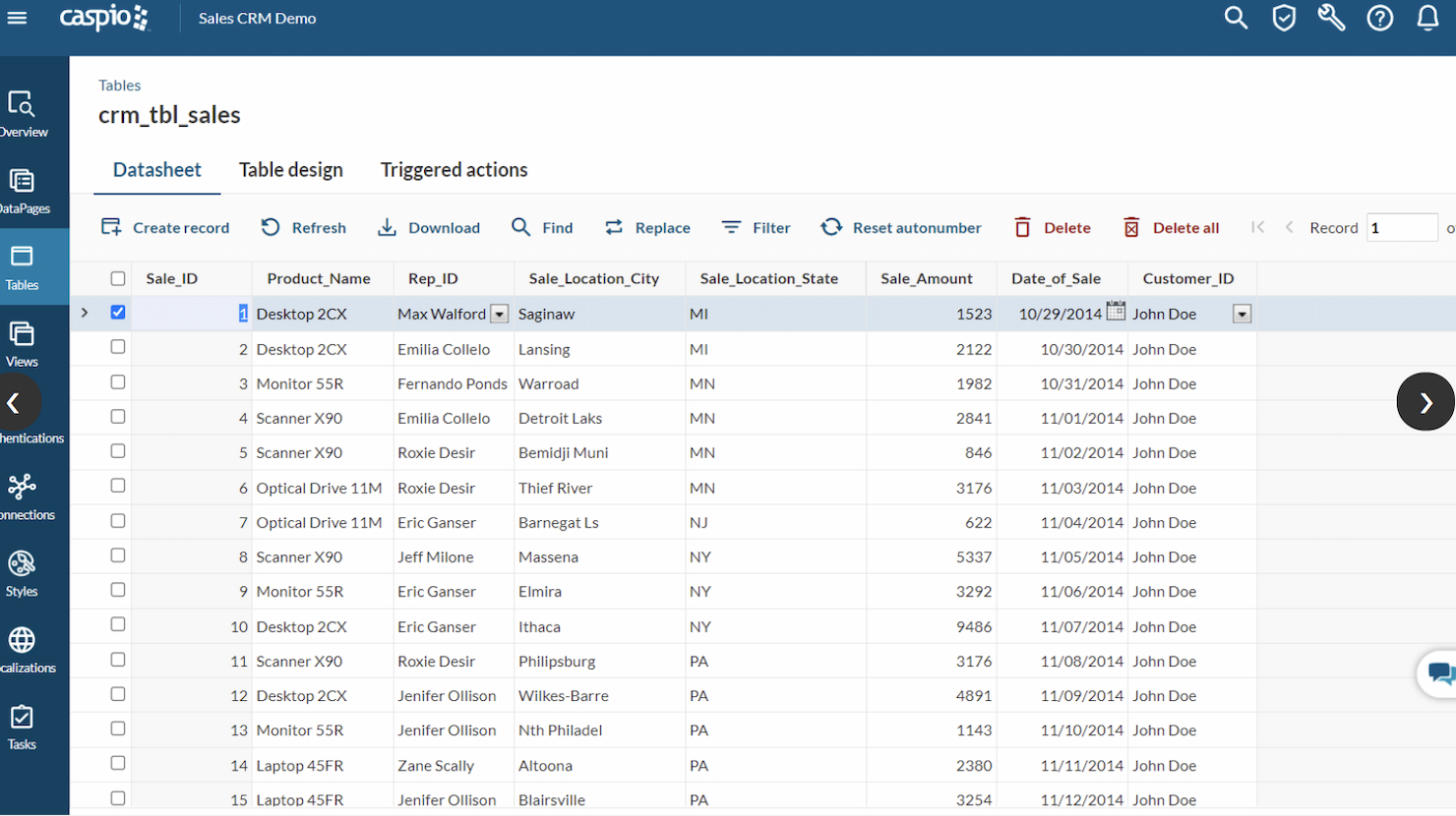 Caspio screenshot - 10 beste Kintone-alternatieven beoordeeld in 2026