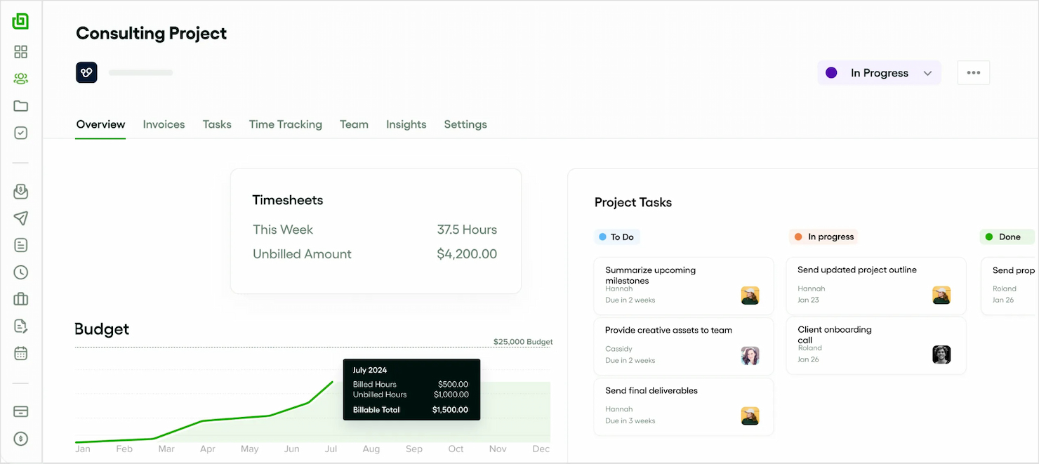 Bonsai screenshot - 10 beste alternatieven voor Productive beoordeeld in 2026