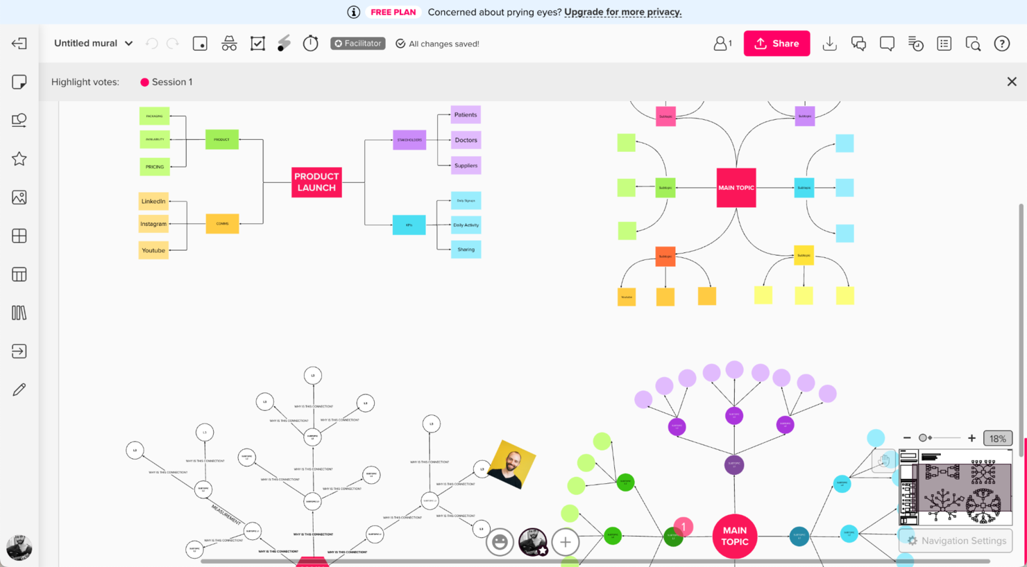 Mural screenshot - 10 beste gratis mindmappingsoftware voor creativiteit in 2026