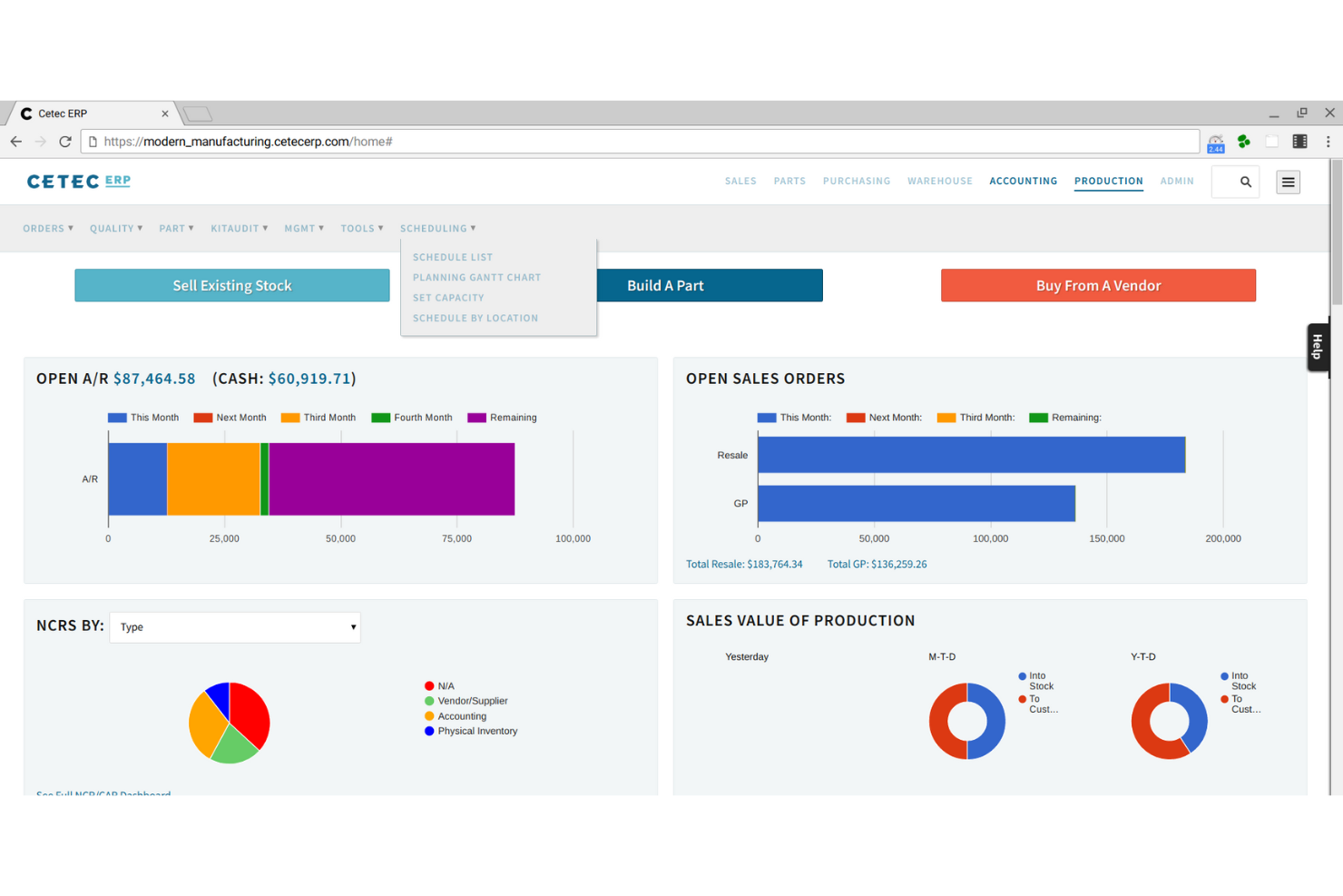Cetec ERP screenshot - 10 beste ERP-softwareoplossingen voor bedrijven in 2026