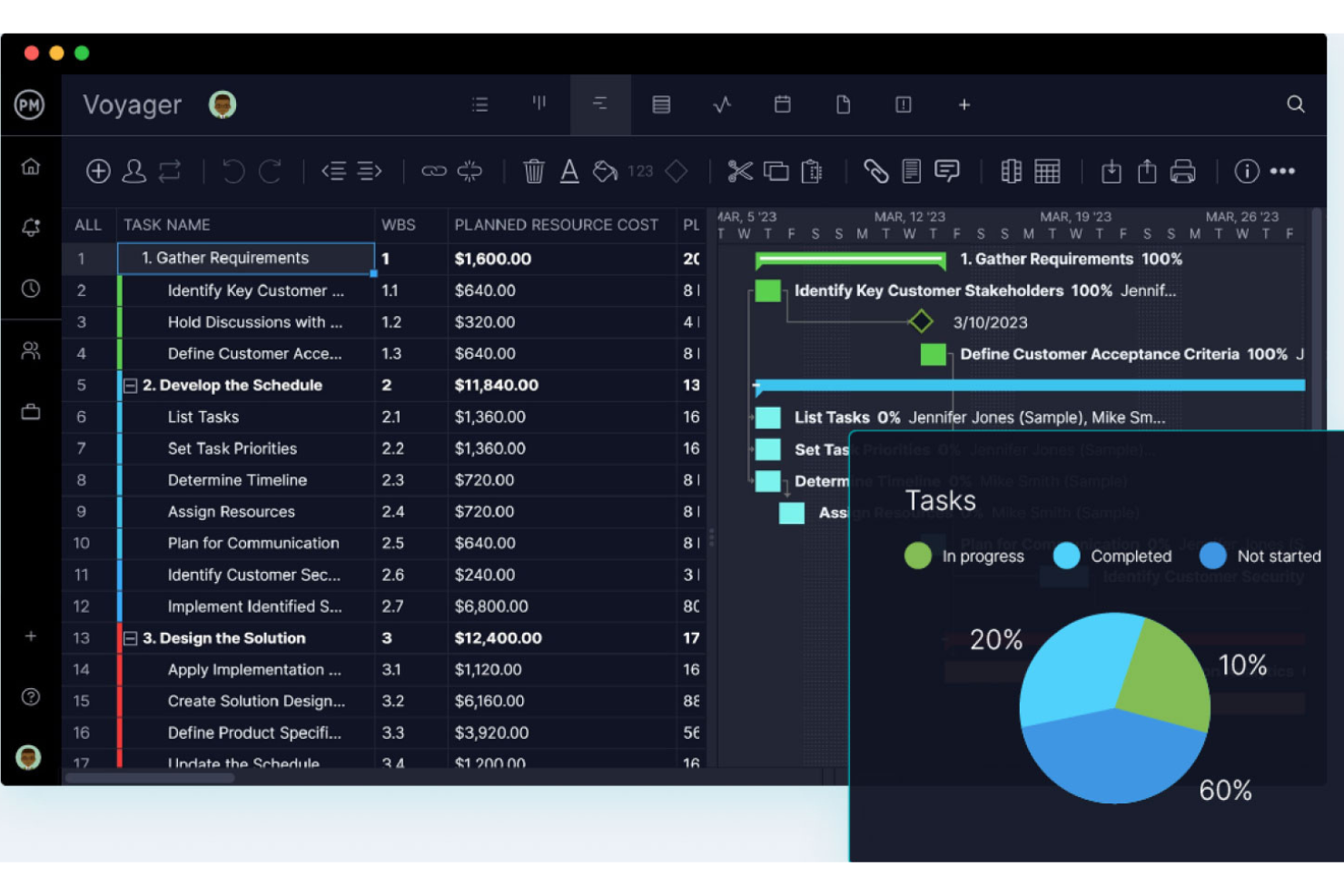 ProjectManager screenshot - 10 beste projectmanagementtools die met Microsoft Teams integreren
