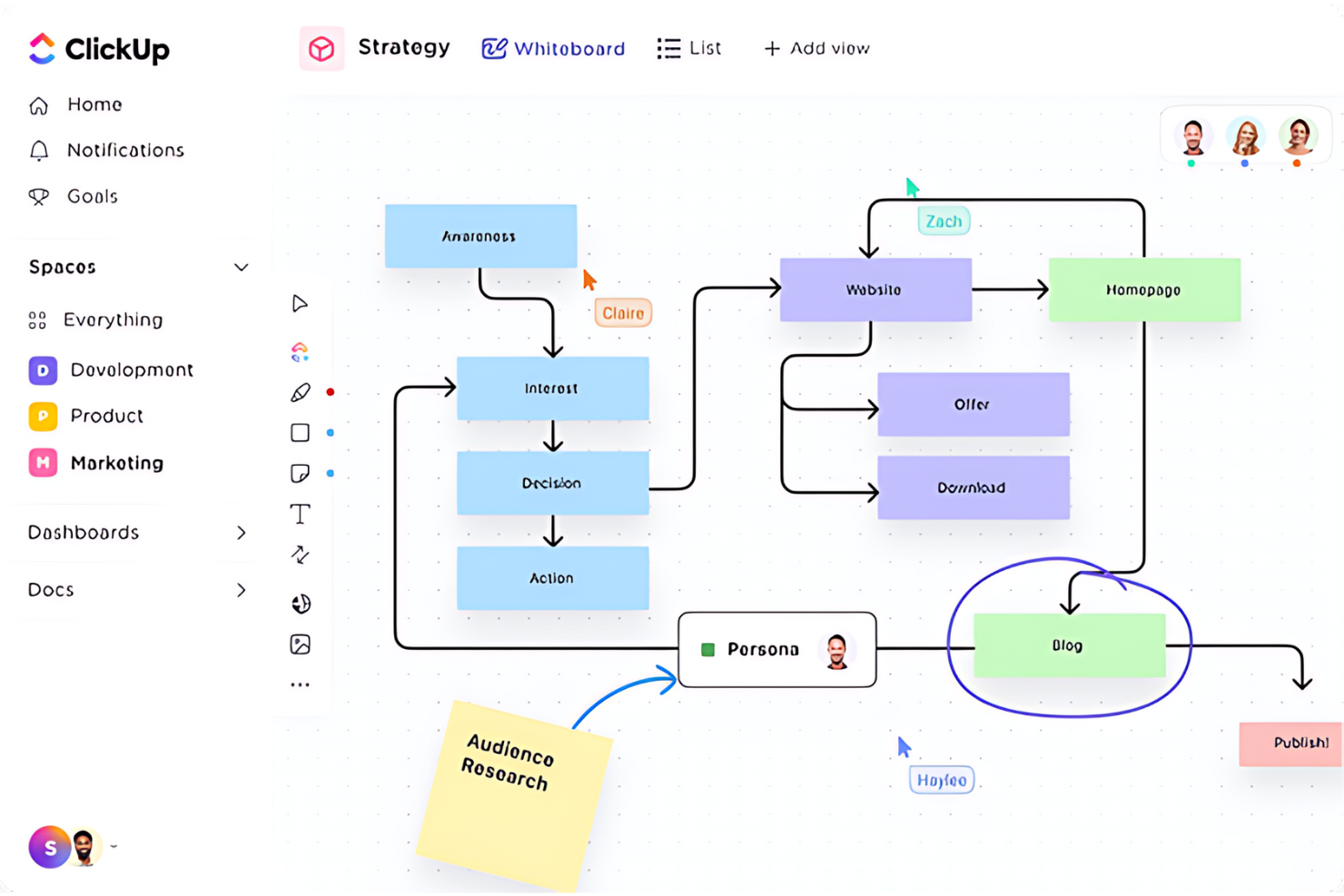 ClickUp screenshot - 10 beste alternatieven voor Notion in 2026