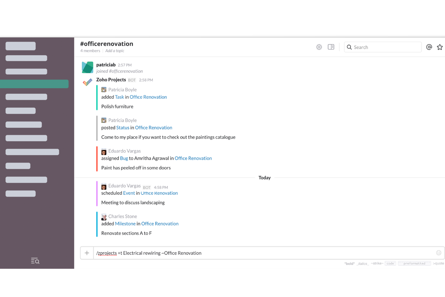 Zoho Projects screenshot - 10 beste projectmanagementsoftware die met Slack integreert 2026