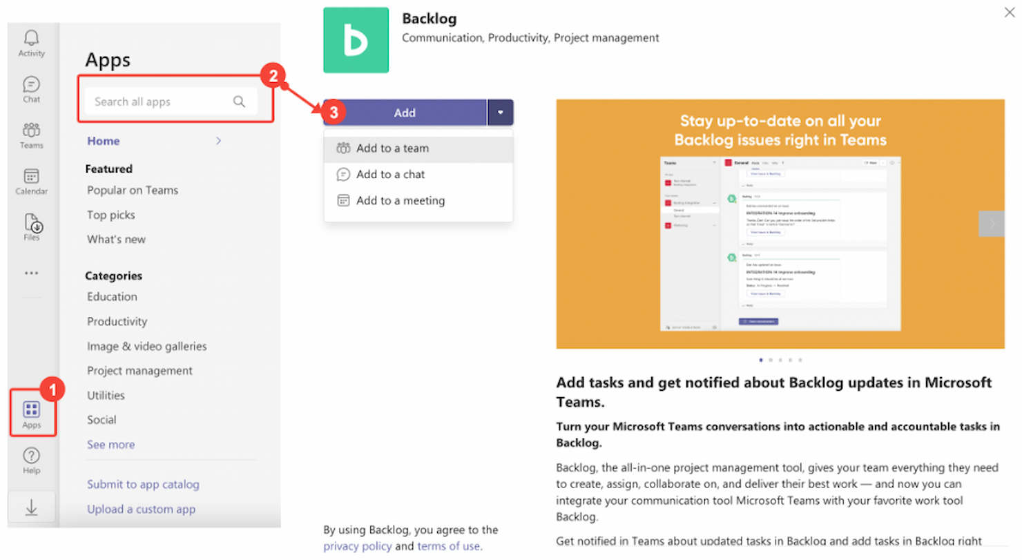 Backlog screenshot - 10 beste projectmanagementtools die met Microsoft Teams integreren