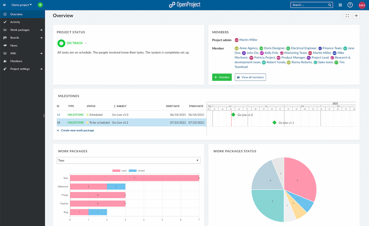 OpenProject screenshot - 10 beste projectmanagementsoftware voor het onderwijs in 2026