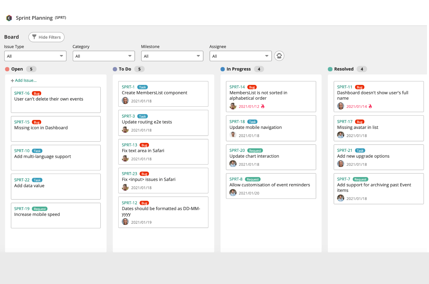 Backlog screenshot - 10 Beste gratis software voor taakbeheer in 2026