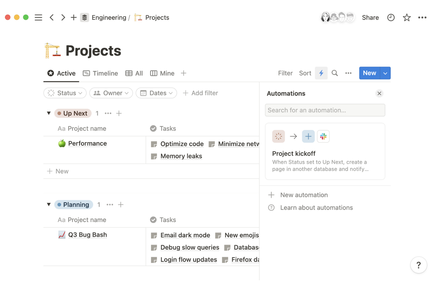 Notion screenshot - 10 beste software voor taakautomatisering voor 2026