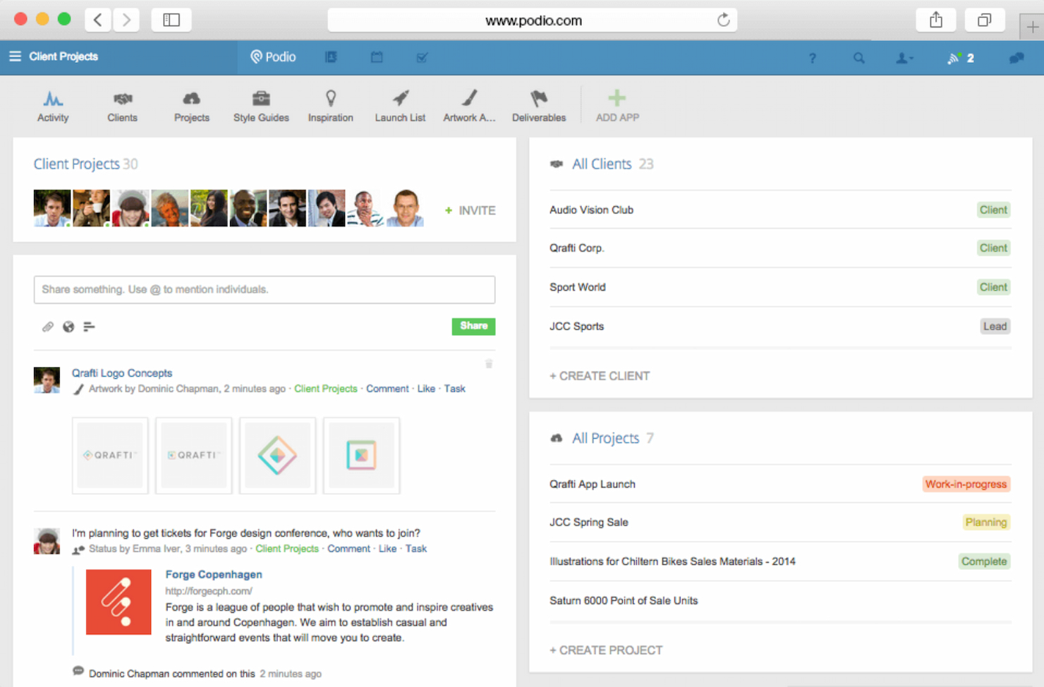 Podio screenshot - 10 Beste software voor vastgoedprojectmanagement in 2026