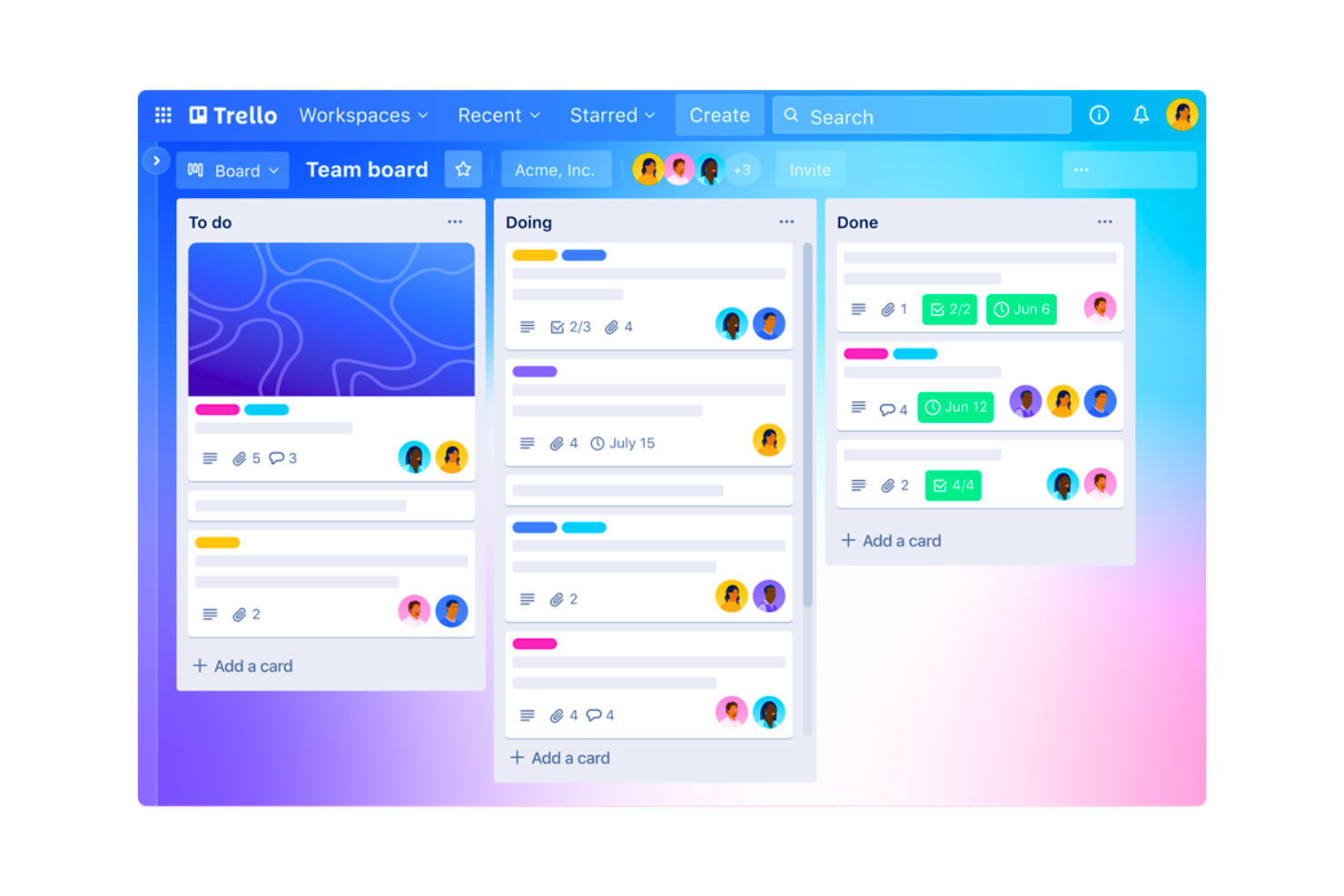 Trello screenshot - 10 beste enterprise-taakbeheersoftware geselecteerd voor 2026