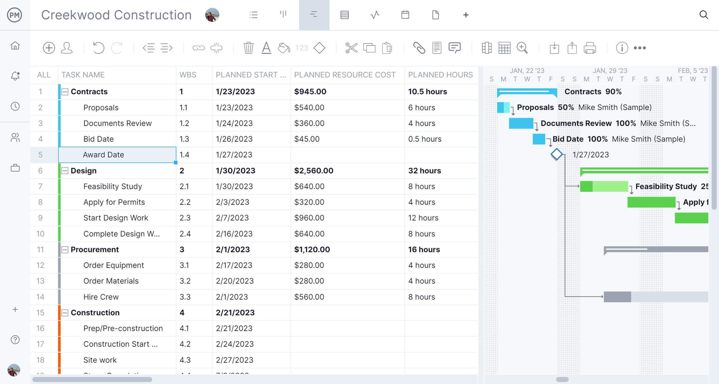 ProjectManager screenshot - 10 beste softwareoplossingen voor bouwprojectmanagement voor 2026