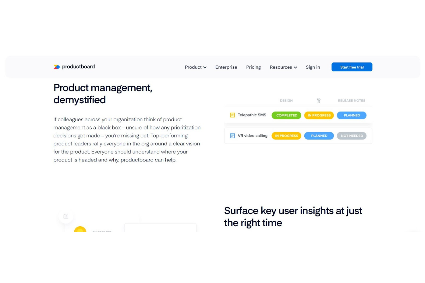 Productboard screenshot - 10 beste samenwerkingssoftware beoordeeld voor 2026