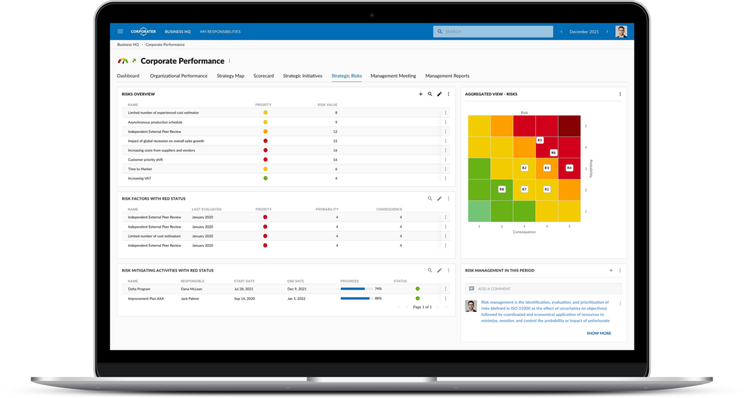 Corporater screenshot - 10 beste software voor risicobeheer beoordeeld voor 2026