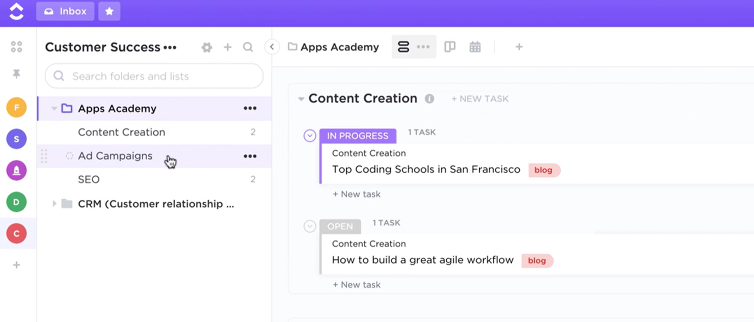 ClickUp screenshot - 10 beste hulpmiddelen voor projectplanning voor teams in 2026