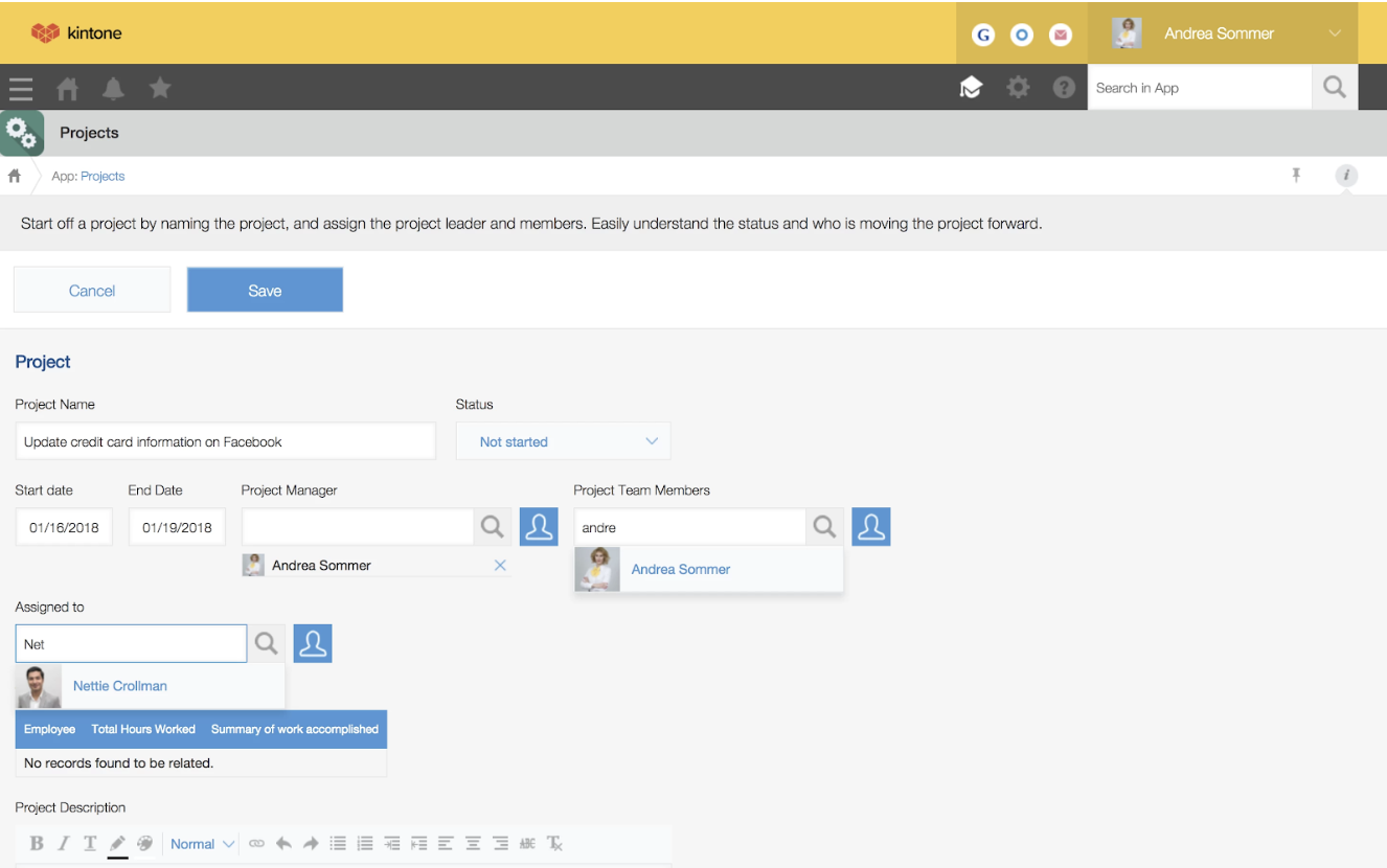 Kintone screenshot - 10 beste projectmanagementtools voor externe teams in 2026