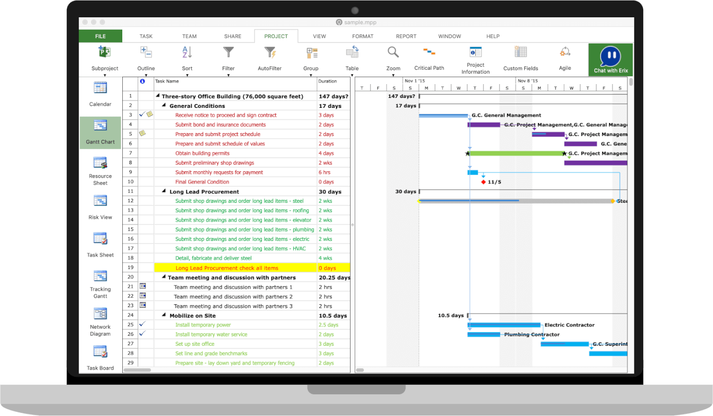 Project Plan 365 screenshot - Microsoft Project voor Mac OS: 10 alternatieven & tijdelijke oplossingen