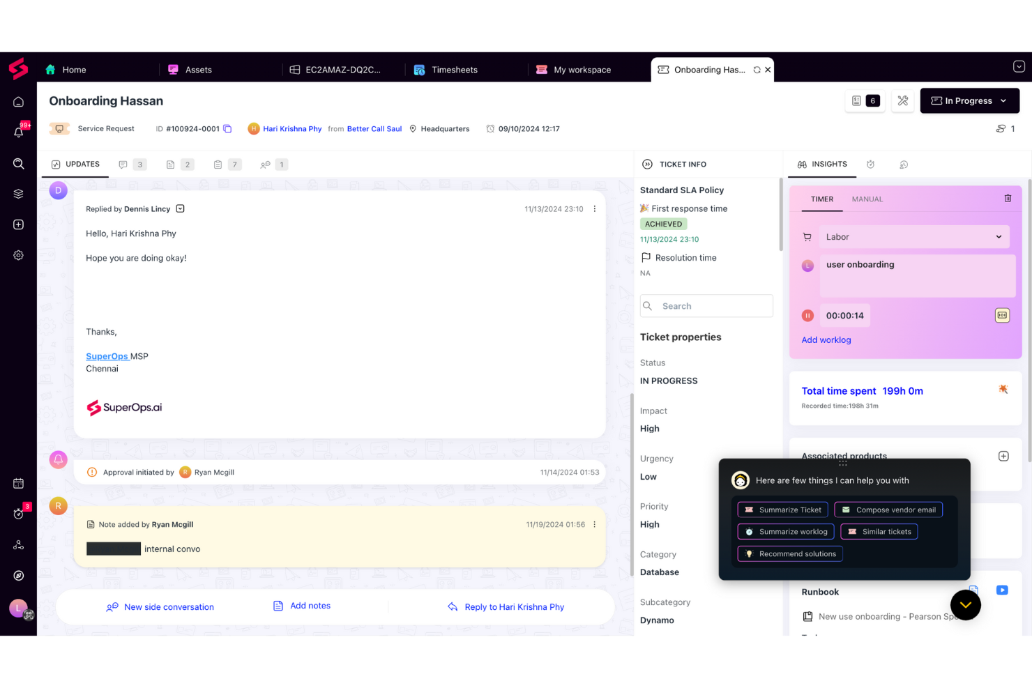 SuperOps screenshot - 10 beste helpdesksoftware voor geweldige service in 2026