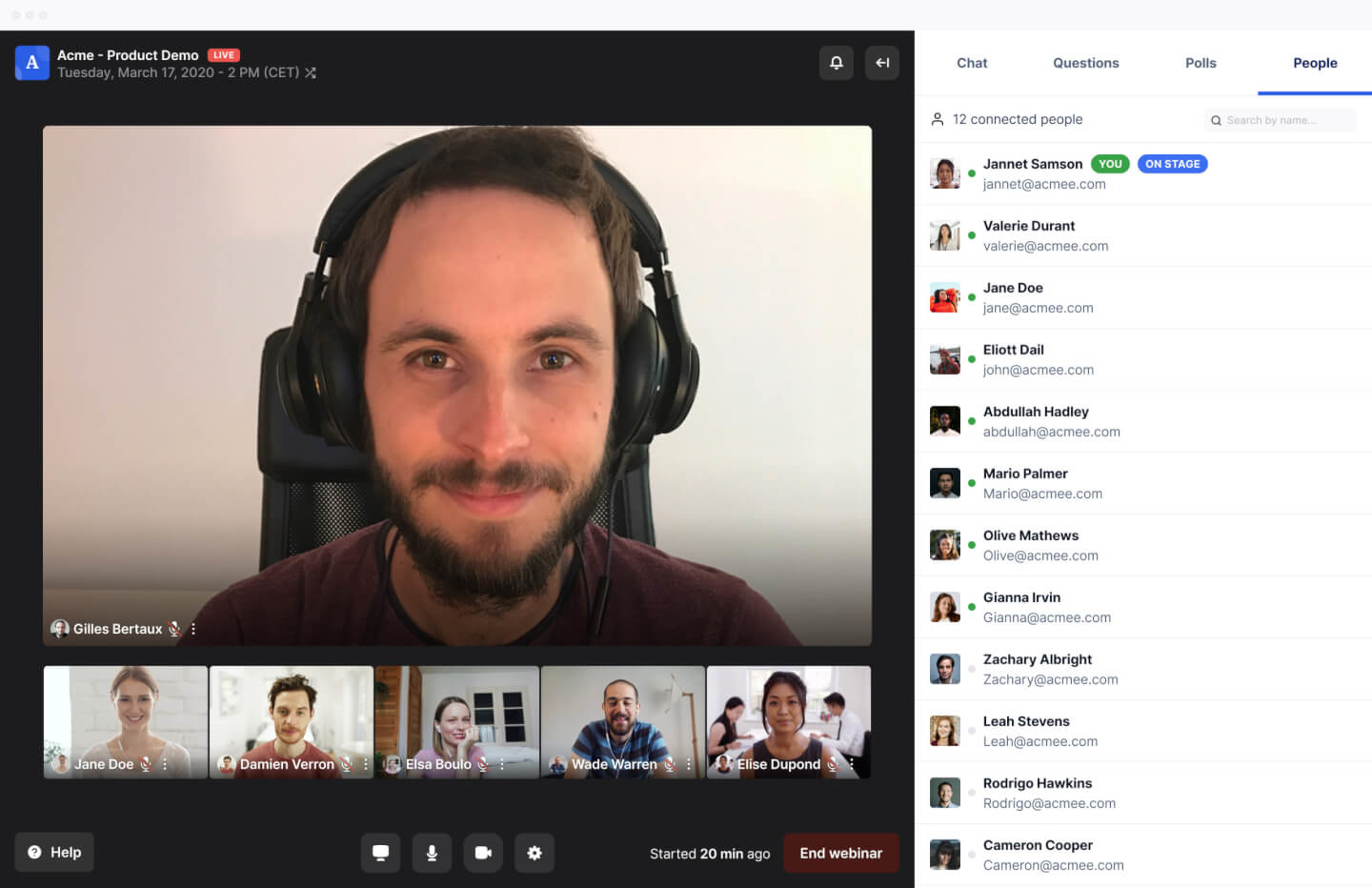 Livestorm screenshot - 10 beste GoToMeeting-alternatieven voor 2026