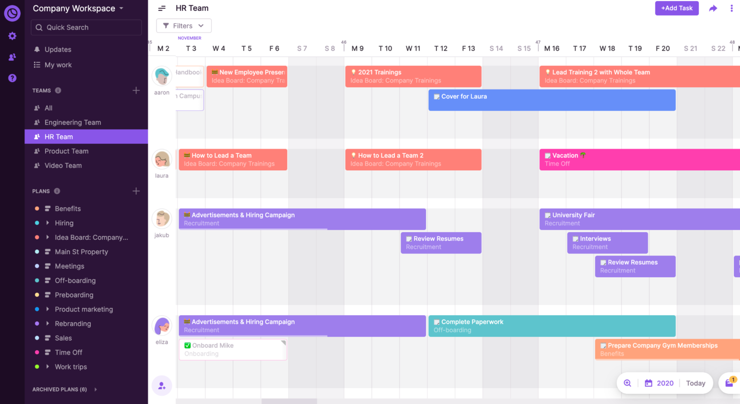 Toggl Plan screenshot - 10 beste softwareoplossingen voor werkbeheer voor ondernemingen voor 2026