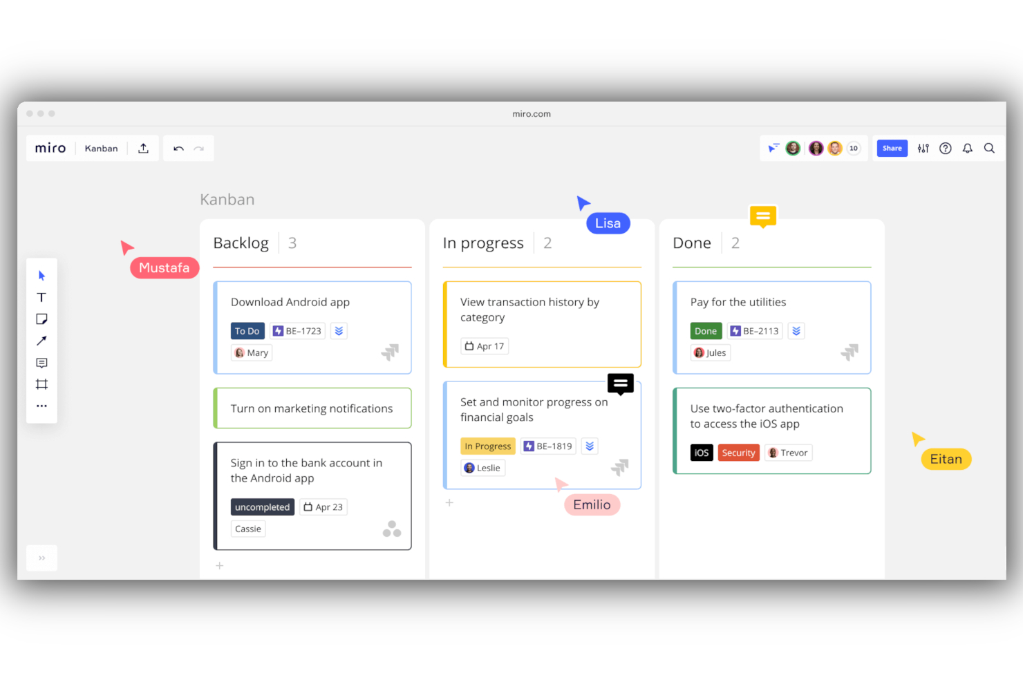 Miro screenshot - 10 beste Scrumtools beoordeeld en vergeleken voor 2026