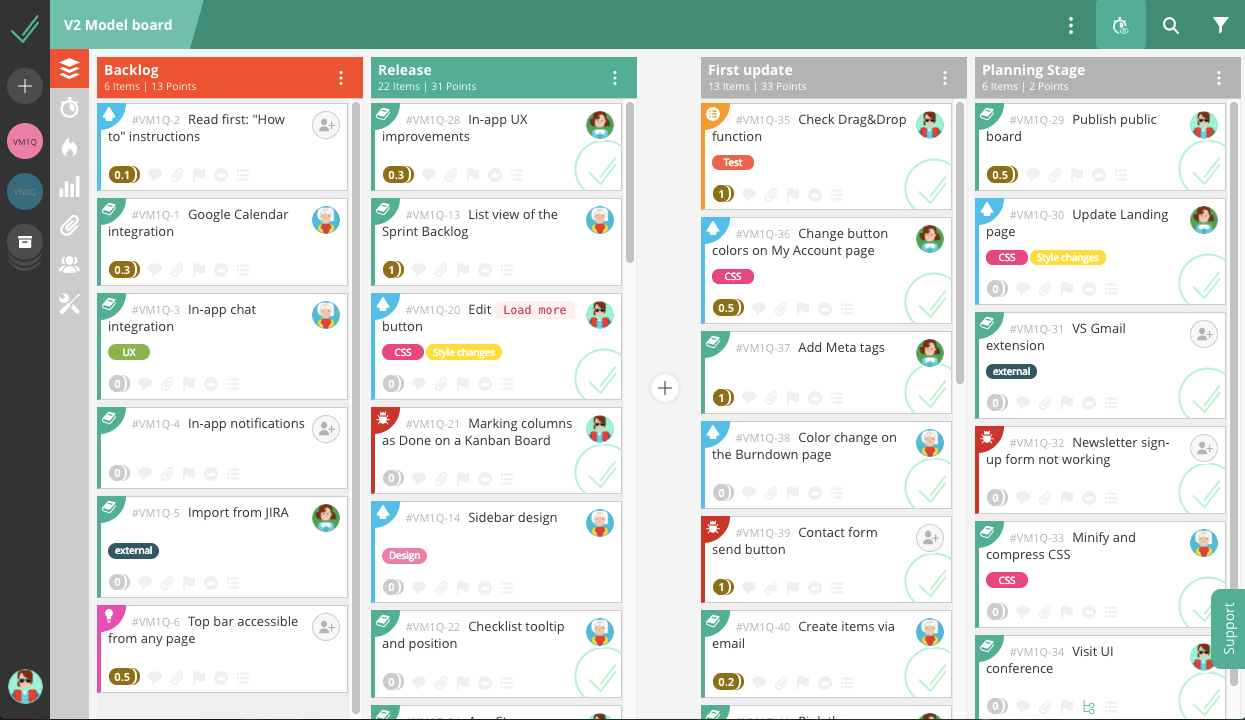 VivifyScrum screenshot - 10 beste scrumsoftwaretools &amp; scrum-borden voor 2026