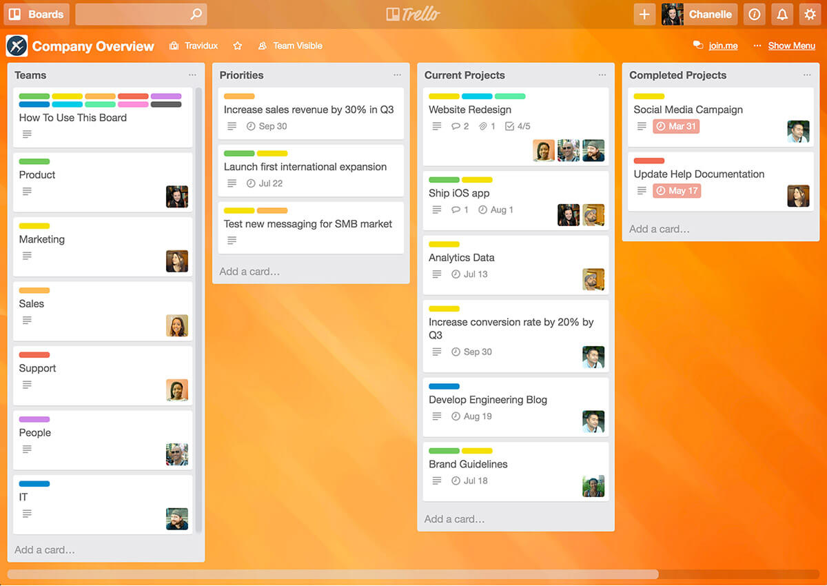 Trello screenshot - 10 beste projectmanagementtools voor kleine bedrijven 2026