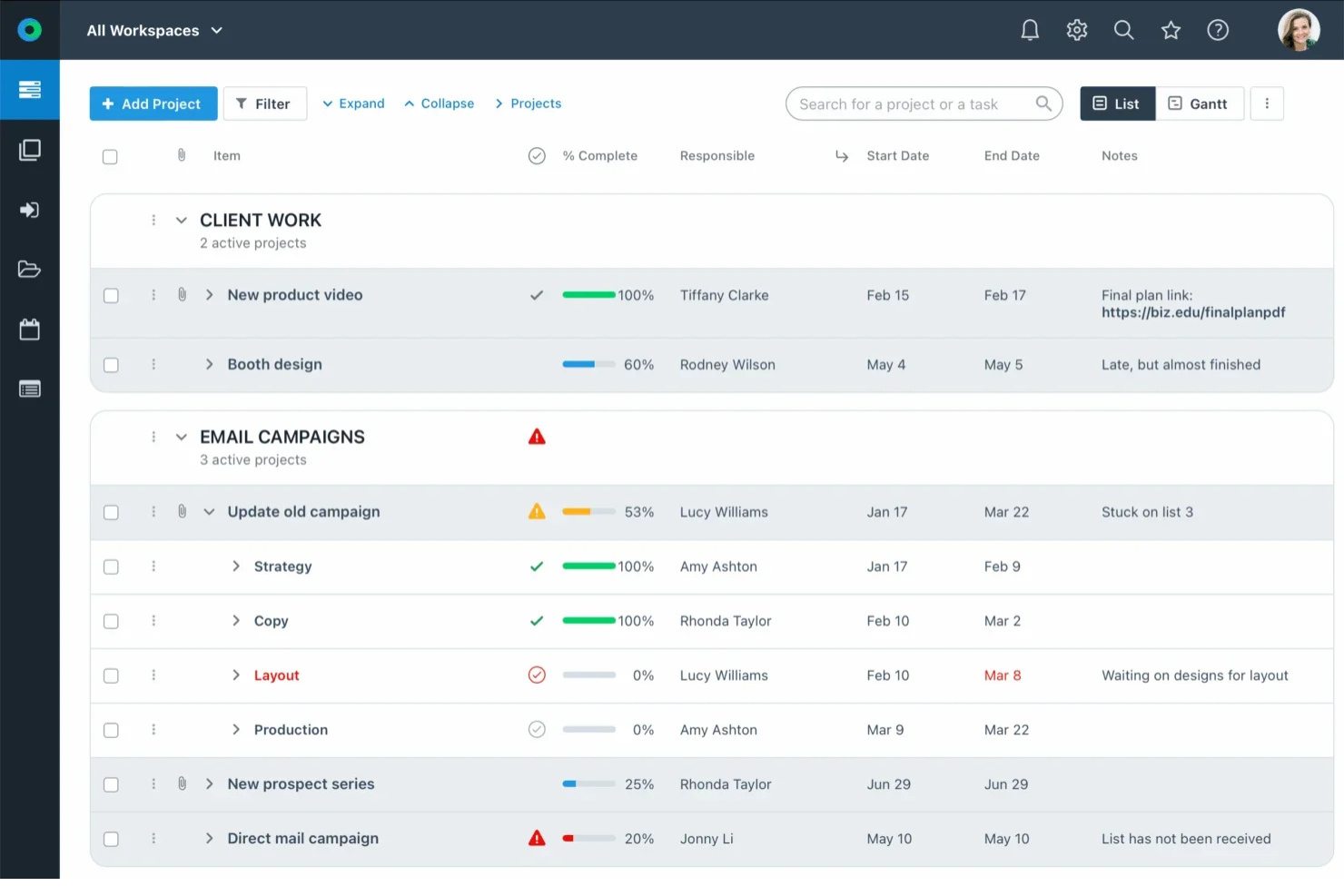 Workzone screenshot - De 10 beste software voor projecttaakbeheer beoordeeld voor 2026
