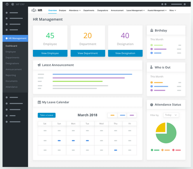 WP ERP screenshot - 10 beste open source software voor resourcebeheer voor 2026