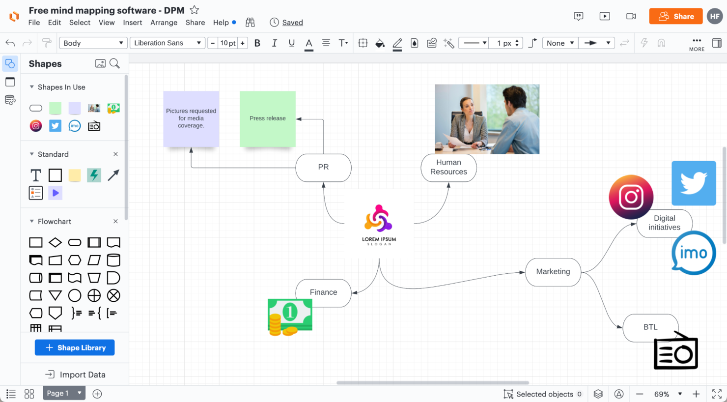Lucidchart screenshot - 10 beste gratis mindmappingsoftware voor creativiteit in 2026