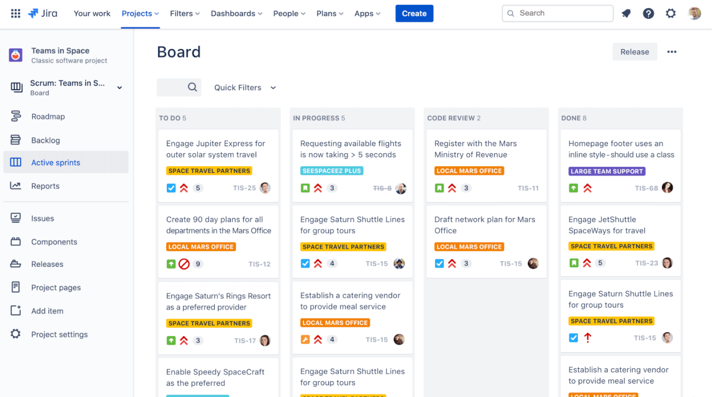 Jira screenshot - 10 beste gratis resourcebeheersoftware in 2026