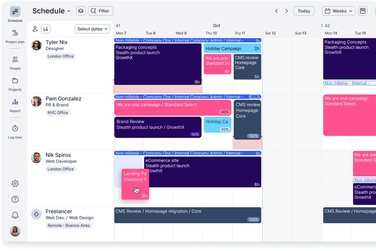 Float.com screenshot - 10 beste gratis resourcebeheersoftware in 2026