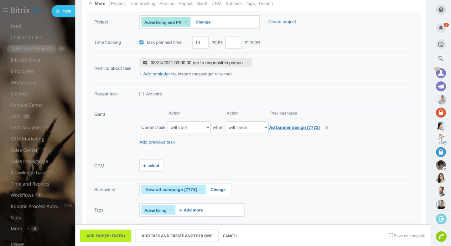 Bitrix24 screenshot - 10 beste gratis resourcebeheersoftware in 2026