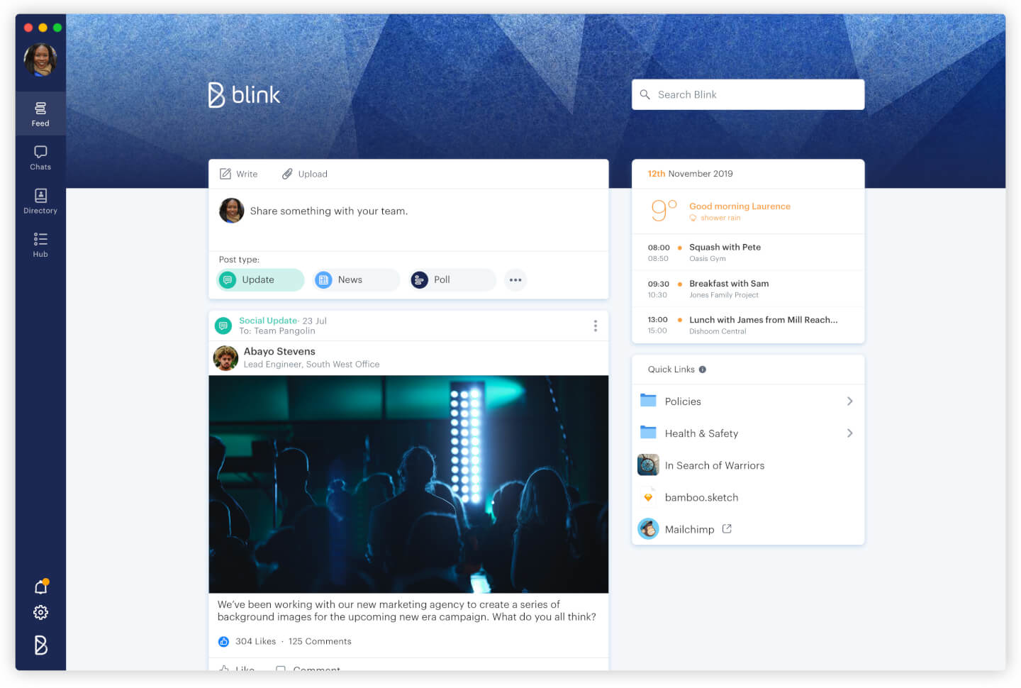 Blink screenshot - 10 beste online communicatietools voor teams in 2026