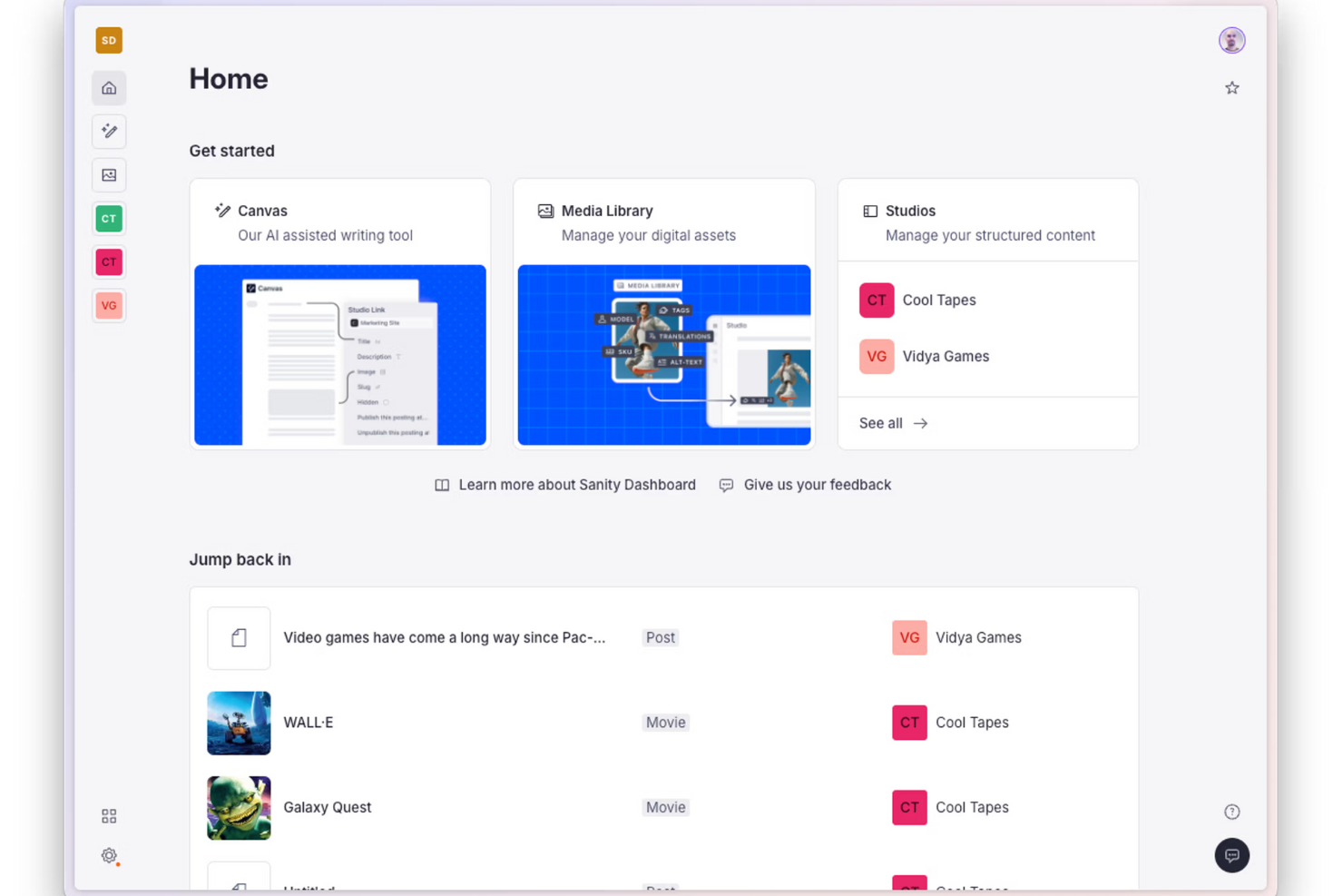 Sanity.io screenshot - 10 beste contentbeheersystemen voor ondernemingen voor 2026