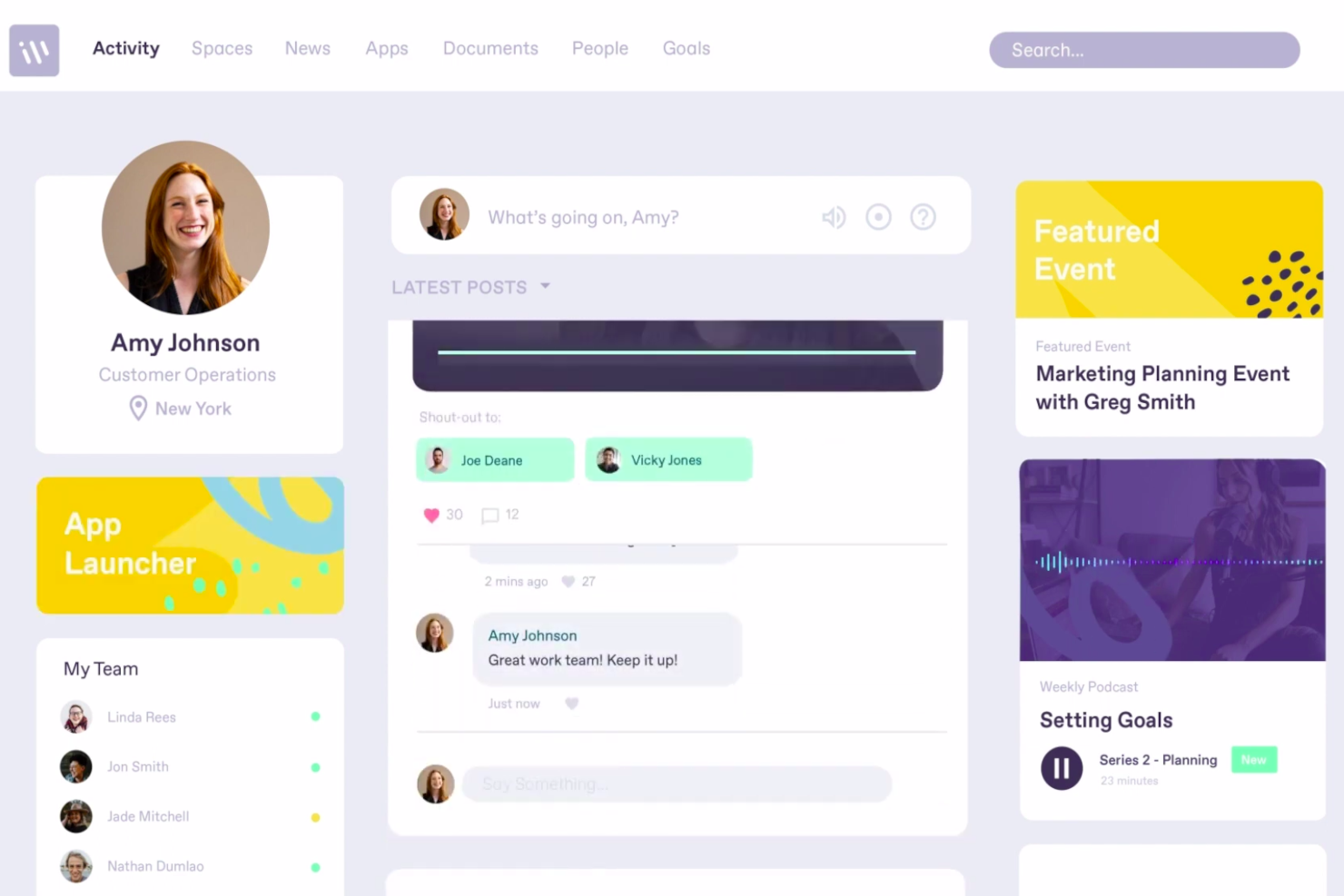 Workvivo screenshot - 10 beste online communicatietools voor teams in 2026