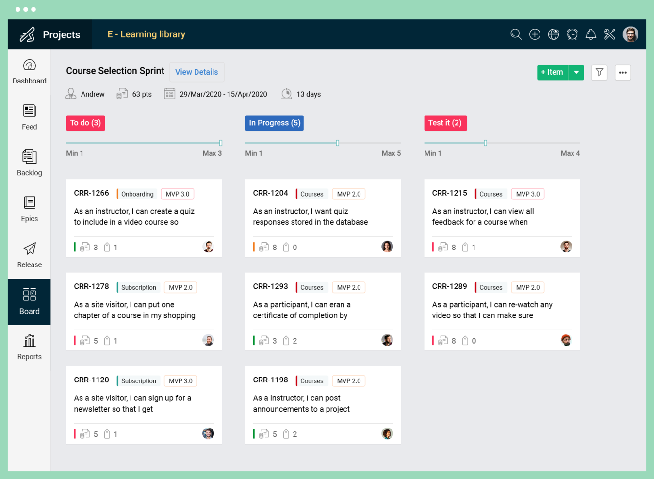 Zoho Sprints screenshot - De 10 beste softwareprogramma’s voor agile projectmanagement beoordeeld voor 2026