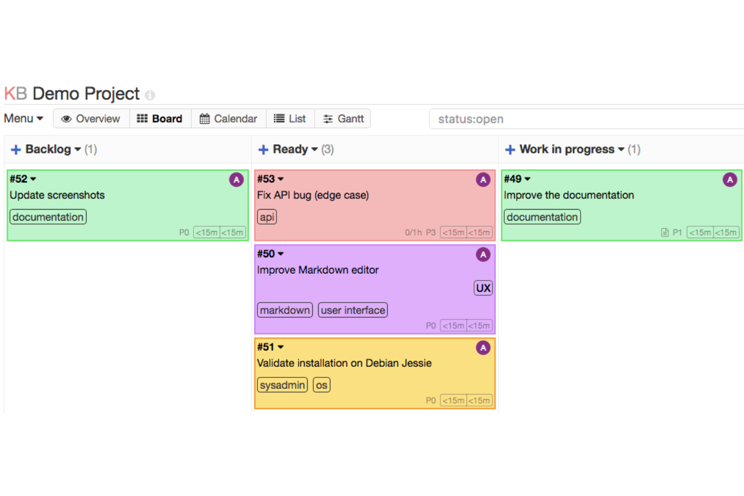 Kanboard screenshot - 10 beste open source workflowbeheersoftware voor 2026