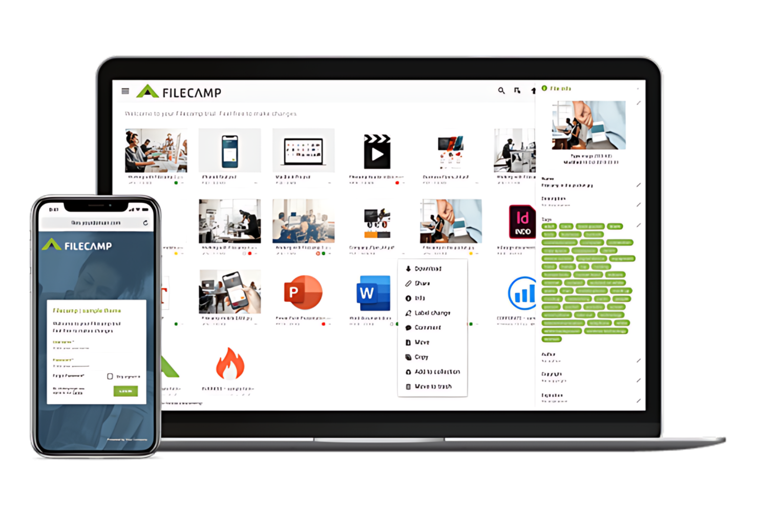 Filecamp screenshot - De 10 beste software voor mediabronbeheer, beoordeeld in 2026