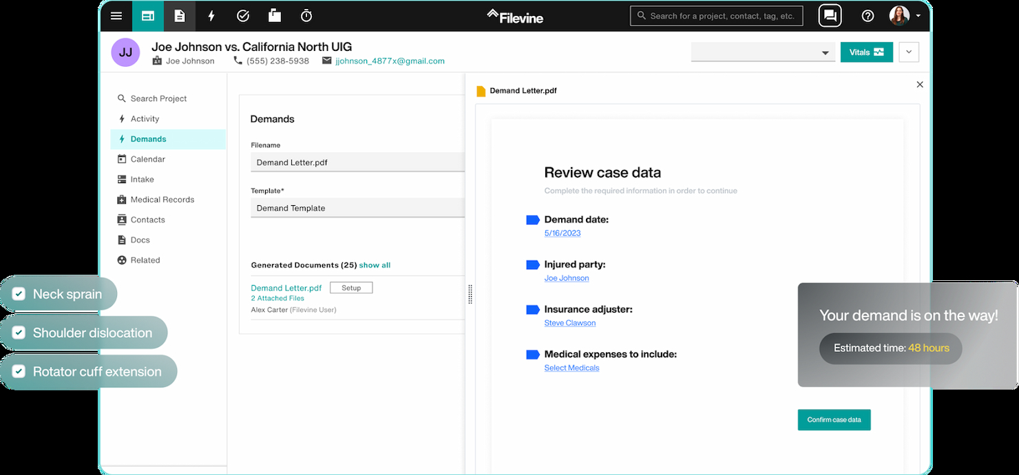 Filevine screenshot - 10 beste software voor juridisch projectmanagement in 2026