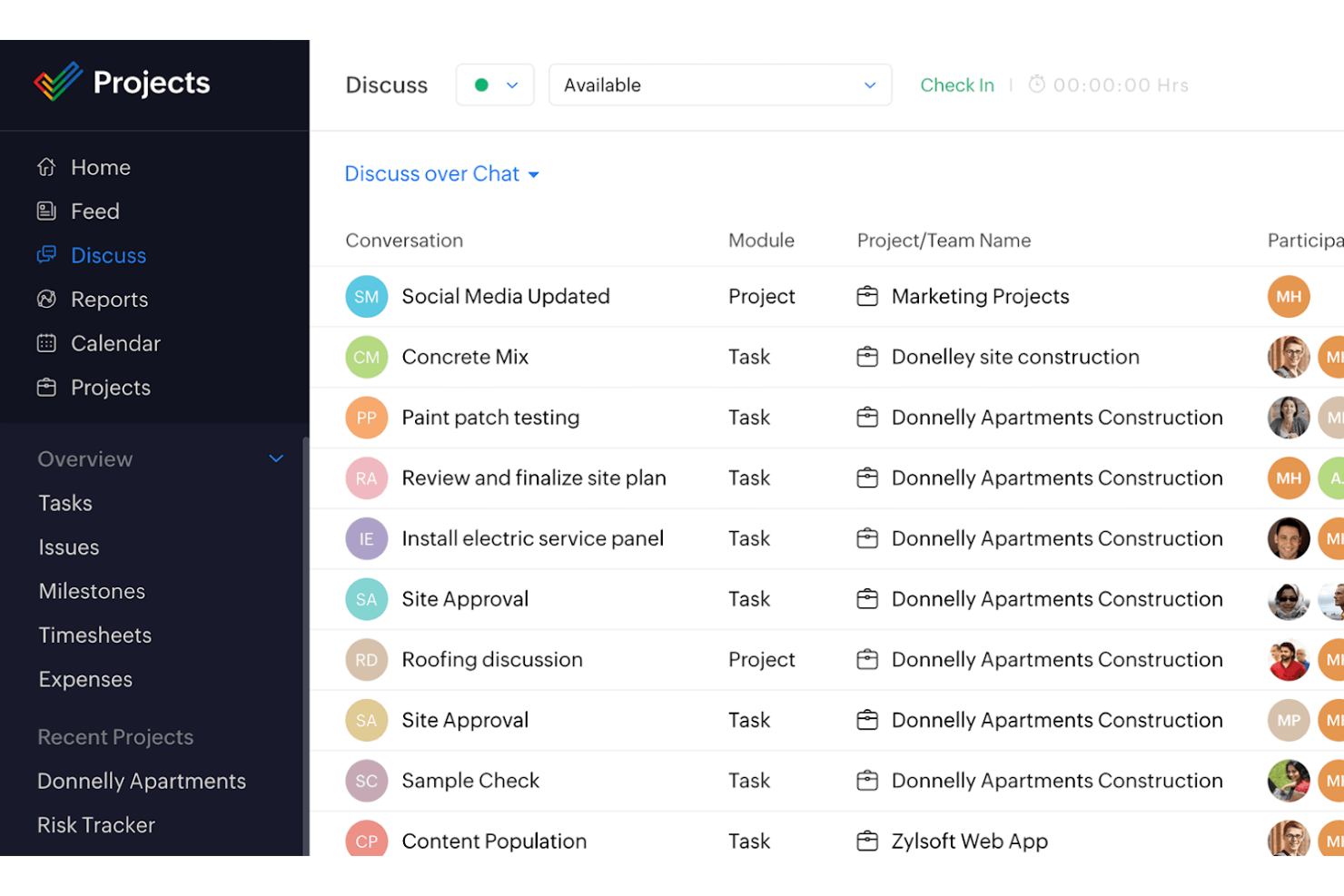 Zoho Projects screenshot - 10 beste resourcebeheersoftware met facturatie 2026