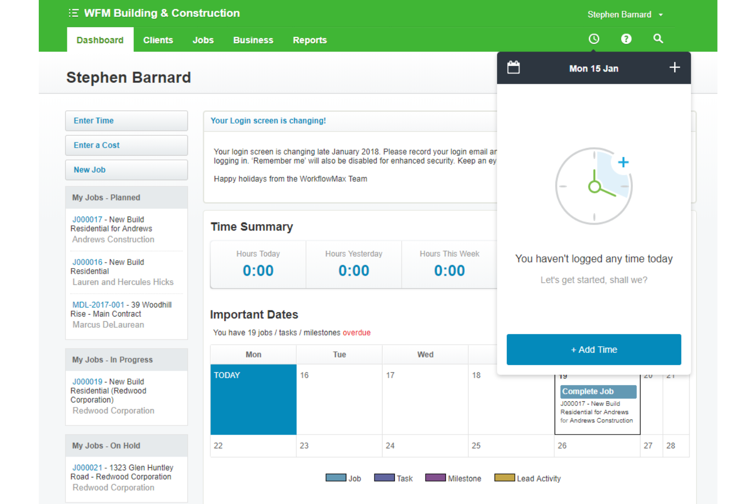 WorkflowMax screenshot - 10 beste workflowsoftware voor de bouw geselecteerd voor 2026