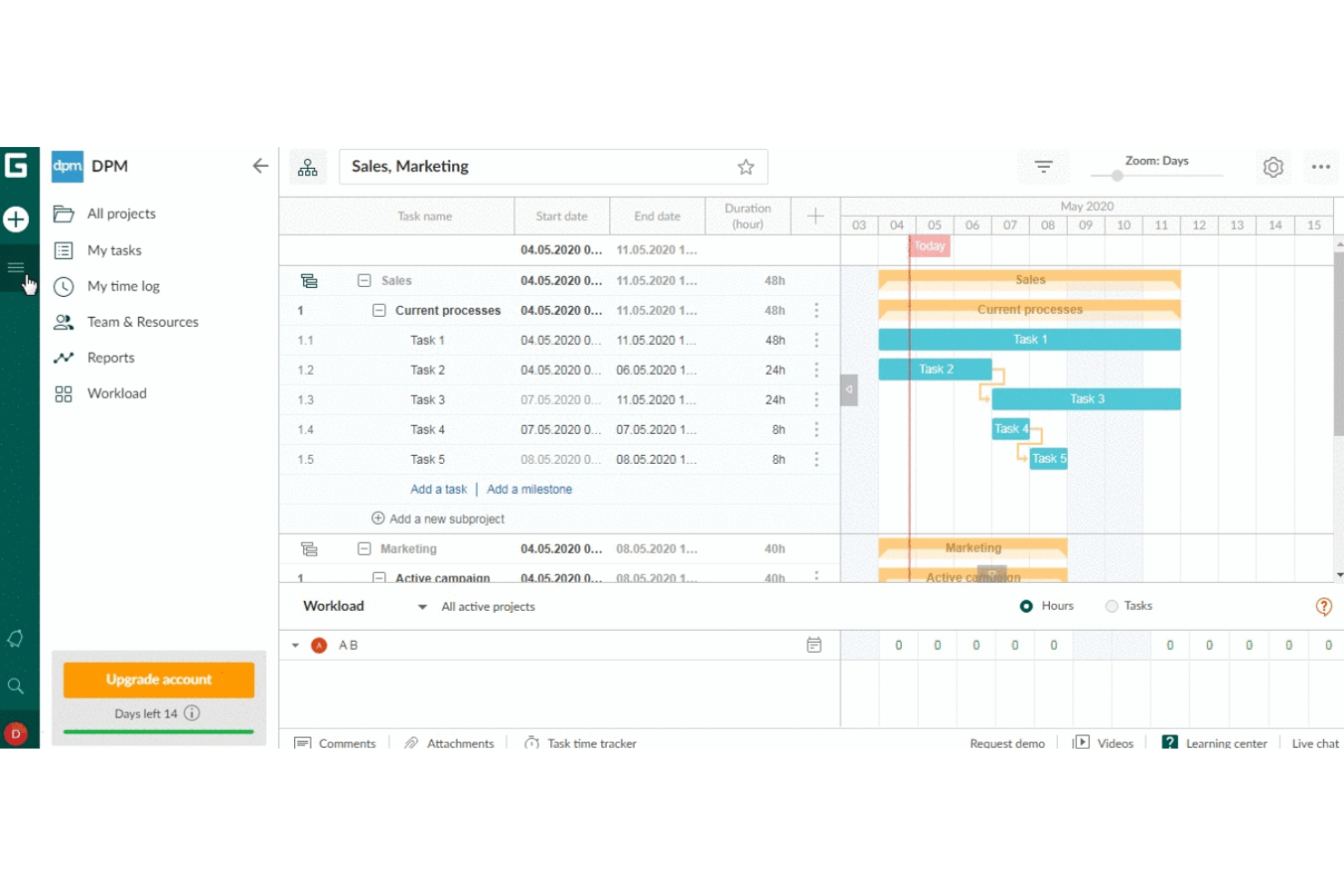 GanttPRO screenshot - De 10 beste software voor werkopdelingsstructuren beoordeeld in 2026