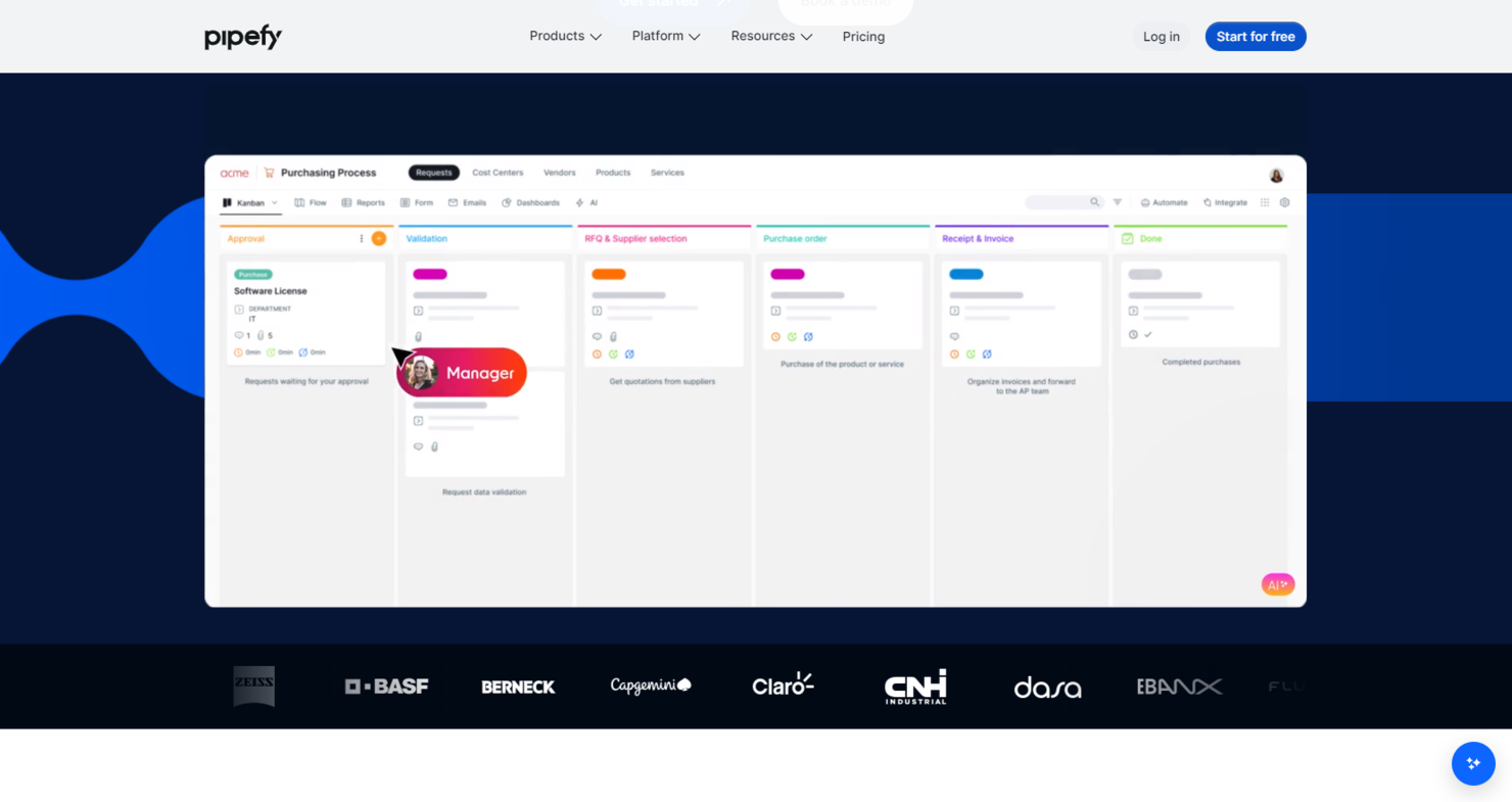 Pipefy screenshot - 10 beste Airtable-alternatieven voor projecten in 2026