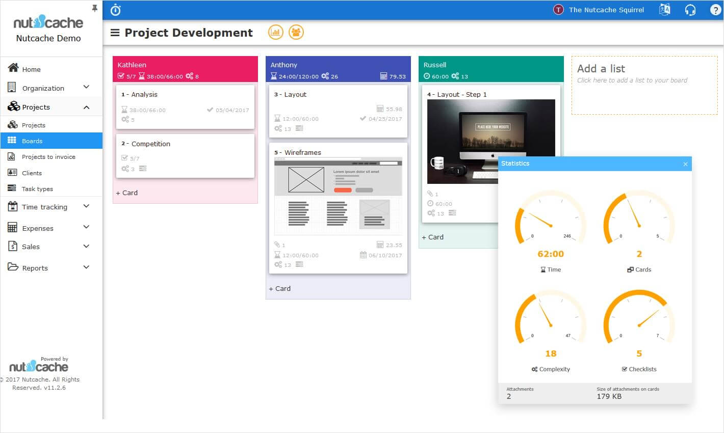 Nutcache screenshot - 10 beste scrumsoftwaretools &amp; scrum-borden voor 2026