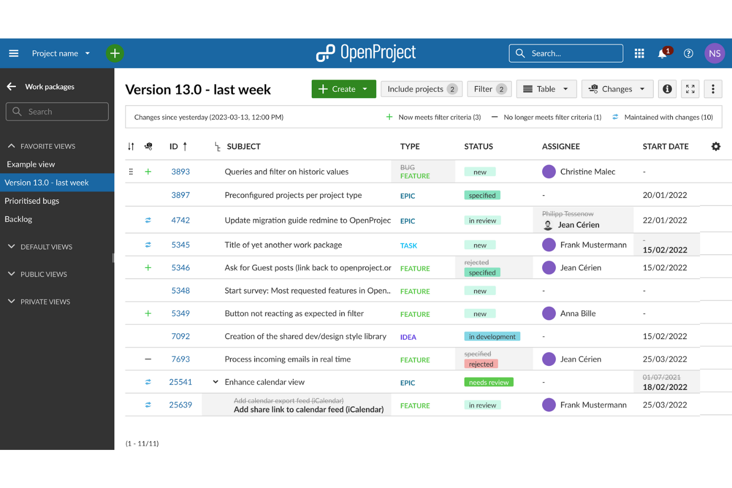 OpenProject screenshot - 10 beste projectmanagementsoftware op eigen servers voor 2026