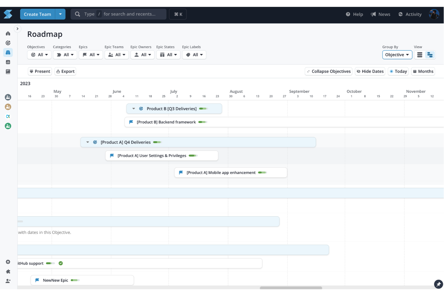 Shortcut screenshot - 10 beste projectplanningssoftware voor teams in 2026