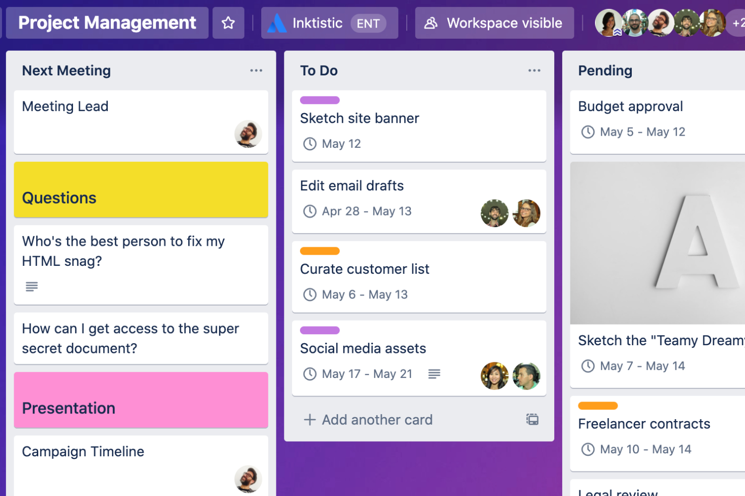 Trello screenshot - 10 beste alternatieven voor Meta Workplace voor 2026