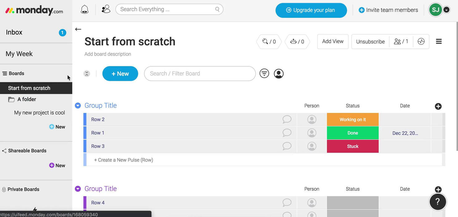 monday AI Workspace screenshot - 10 beste gratis software voor projectbeheer beoordeeld voor 2026