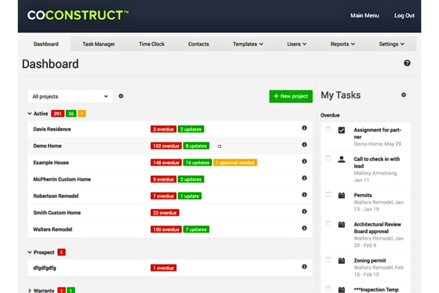 CoConstruct screenshot - 10 beste projectmanagementsoftware voor onderaannemers voor 2026