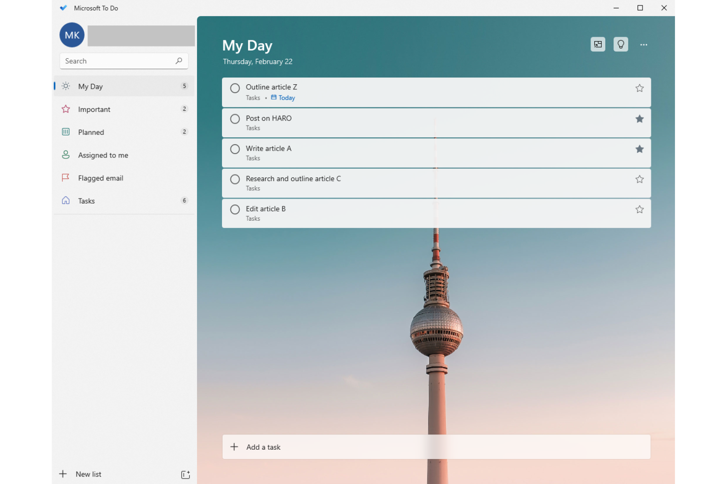 Microsoft To Do screenshot - 10 gratis productiviteitsapps voor 2026