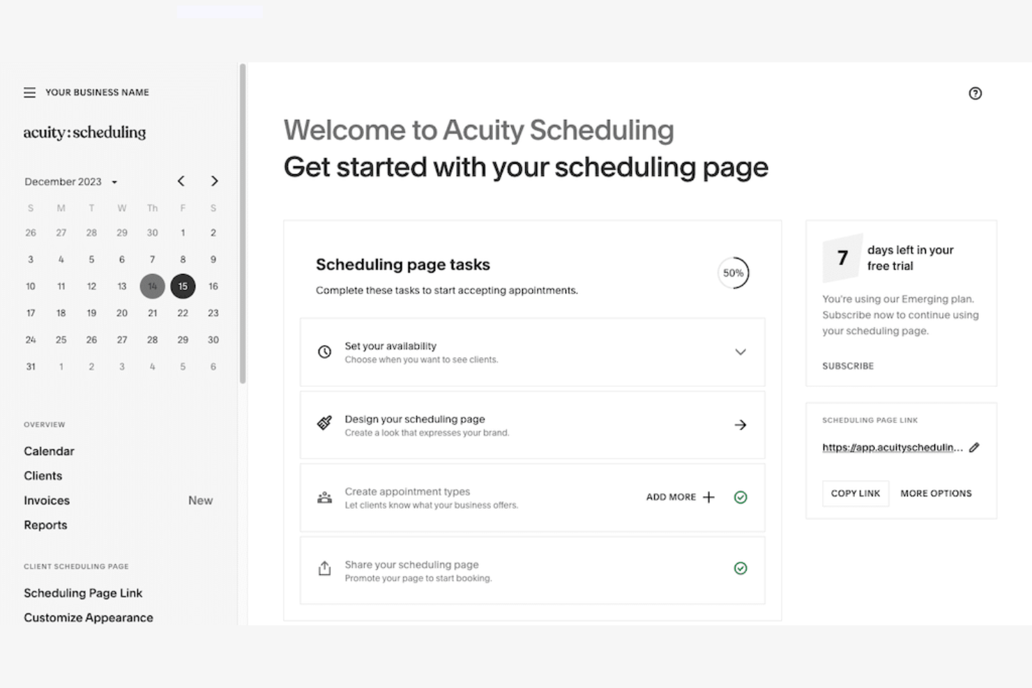 Acuity screenshot - 10 beste software voor agendaplanning voor 2026